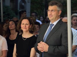 Minister of Culture Nina Obuljen Koržinek, Prime Minister Andrej Plenković